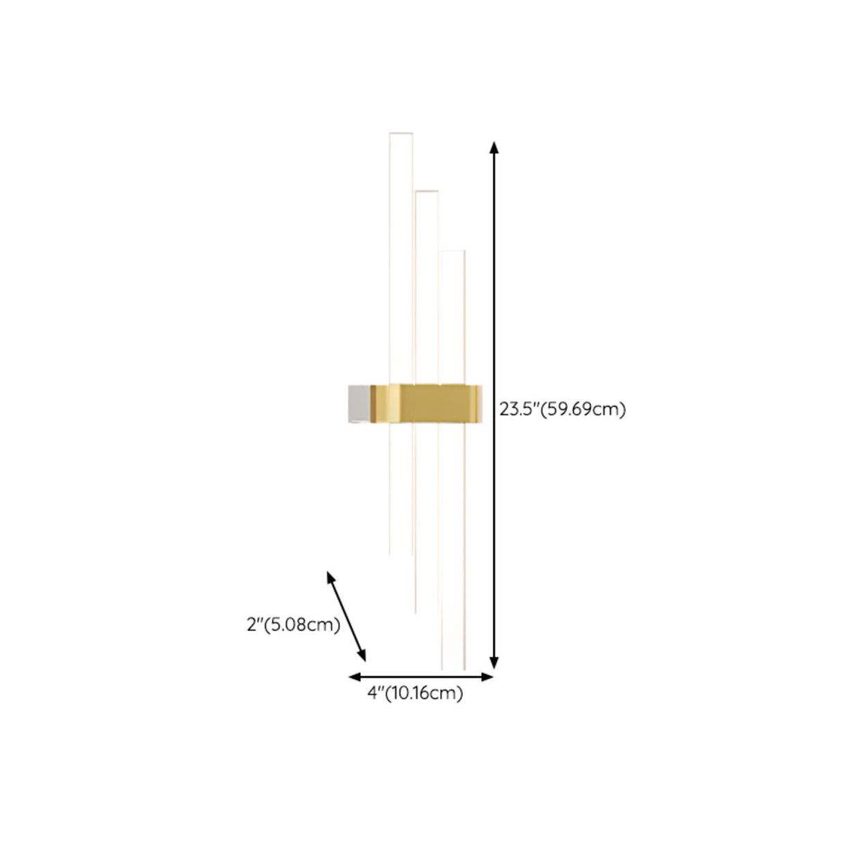 Modern White and Gold Vertical Design Wall Sconce Image - 19