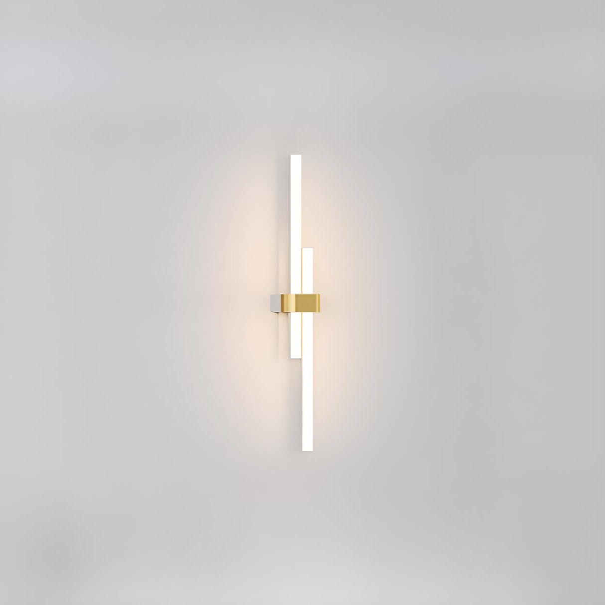 Modern White and Gold Vertical Design Wall Sconce Image - 6