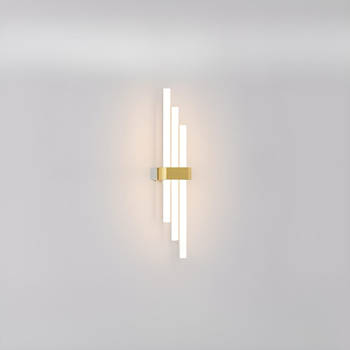 Modern White and Gold Vertical Design Wall Sconce Image - 7