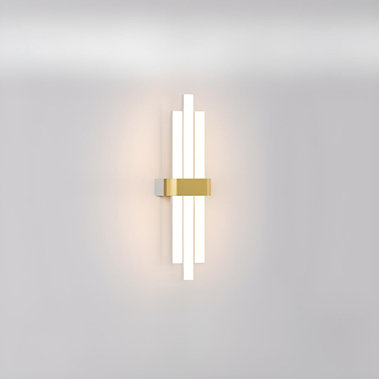 Modern White and Gold Vertical Design Wall Sconce Image - 8