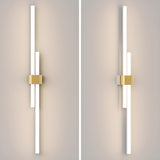 Modern White and Gold Vertical Design Wall Sconce Image - 9