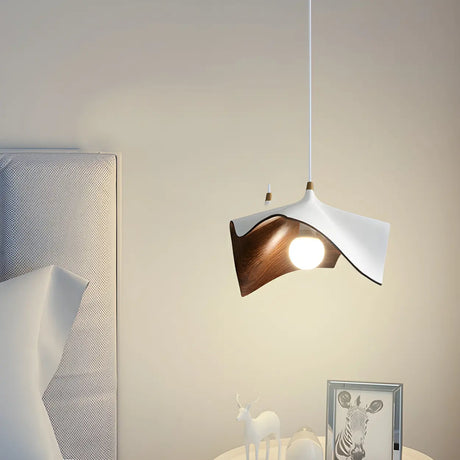 Modern White Bedroom Geometric Metal Pendant Light Image - 1