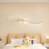 Modern White Bedroom LED Wave Wall Sconce Light Image - 1