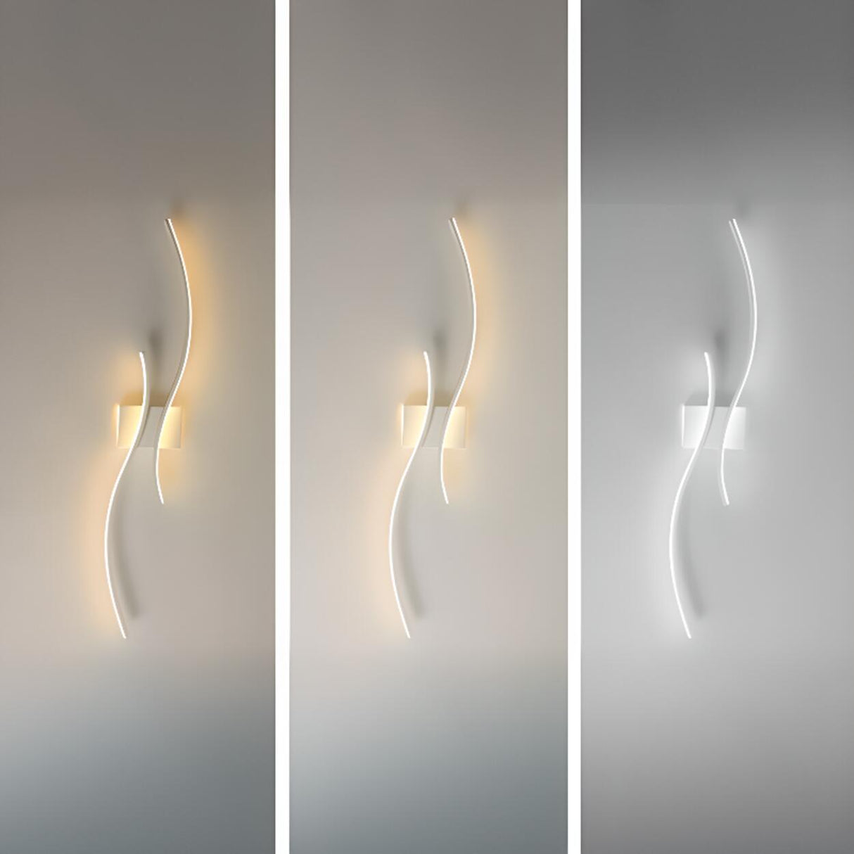 Modern White Bedroom LED Wave Wall Sconce Light Image - 10