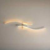 Modern White Bedroom LED Wave Wall Sconce Light Image - 11