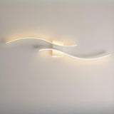 Modern White Bedroom LED Wave Wall Sconce Light Image - 12