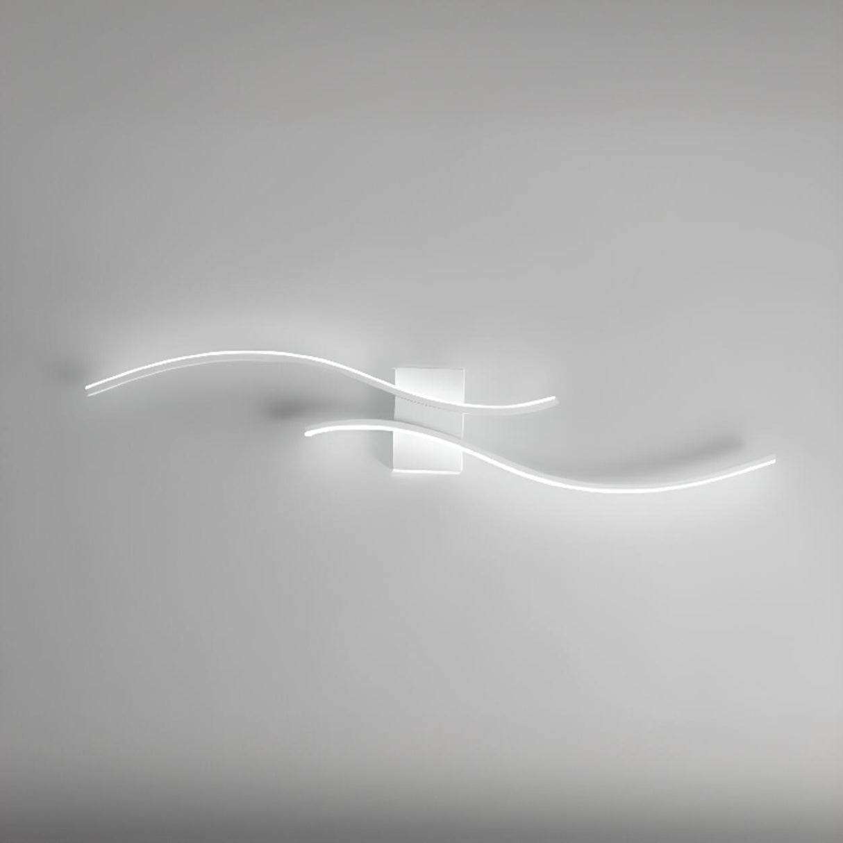 Modern White Bedroom LED Wave Wall Sconce Light Image - 13