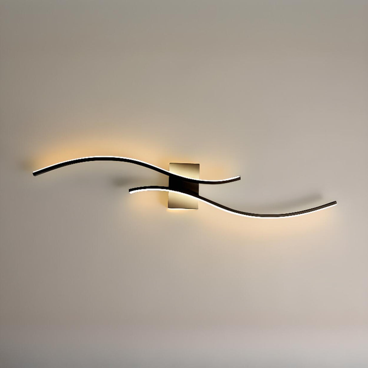 Modern White Bedroom LED Wave Wall Sconce Light Image - 14