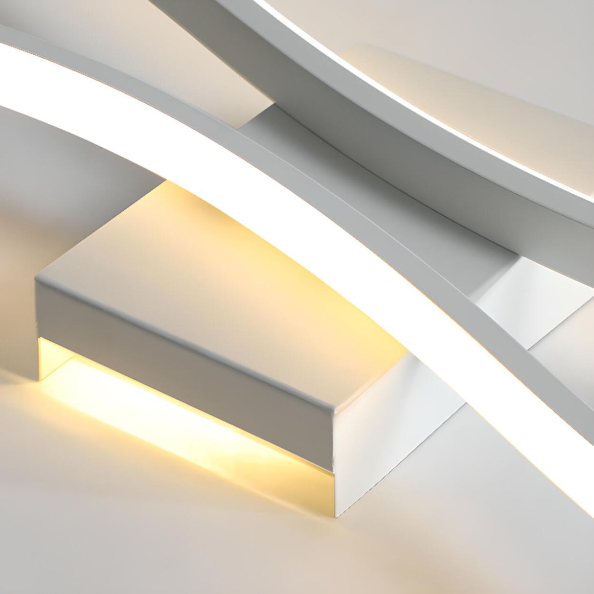 Modern White Bedroom LED Wave Wall Sconce Light Image - 15