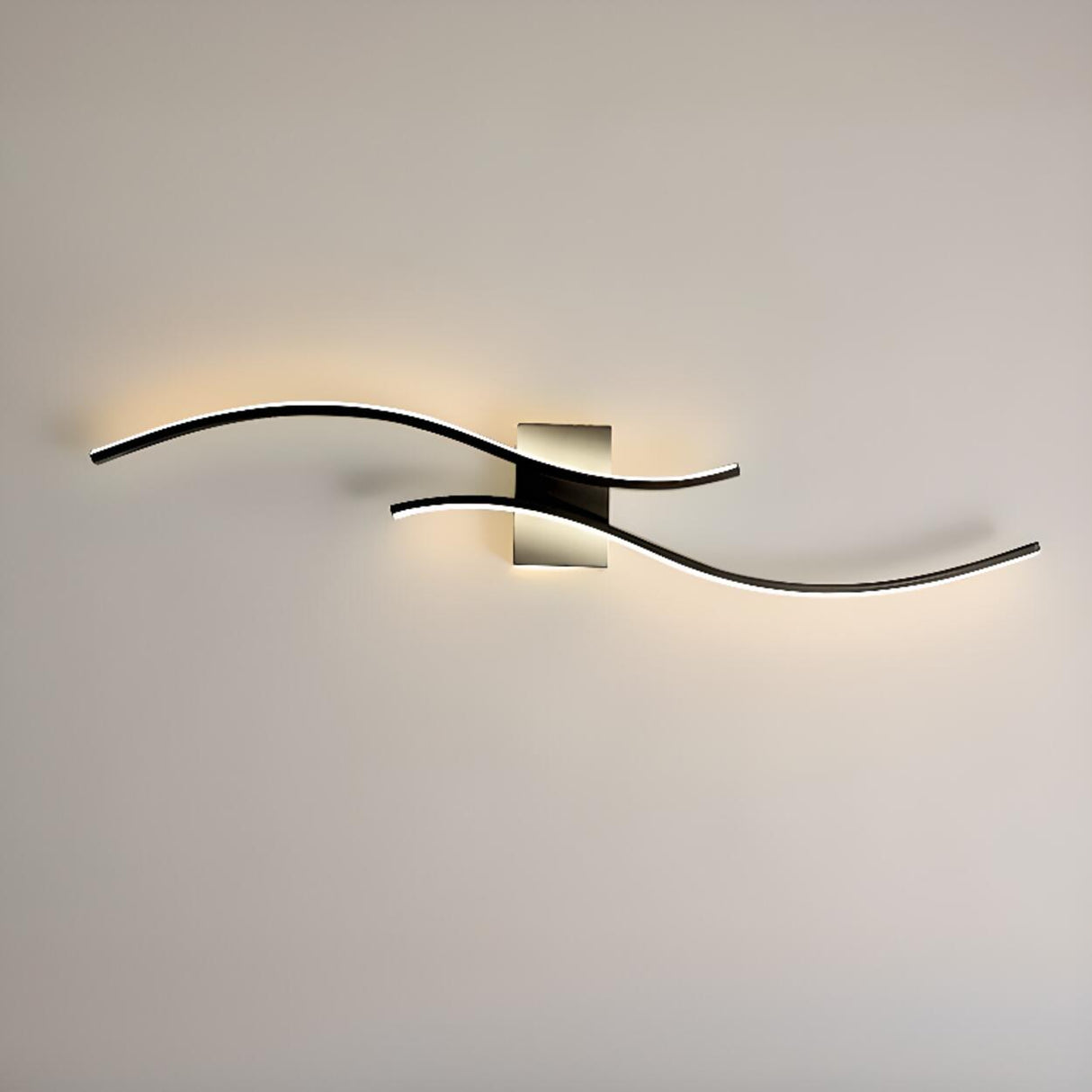 Modern White Bedroom LED Wave Wall Sconce Light Image - 17