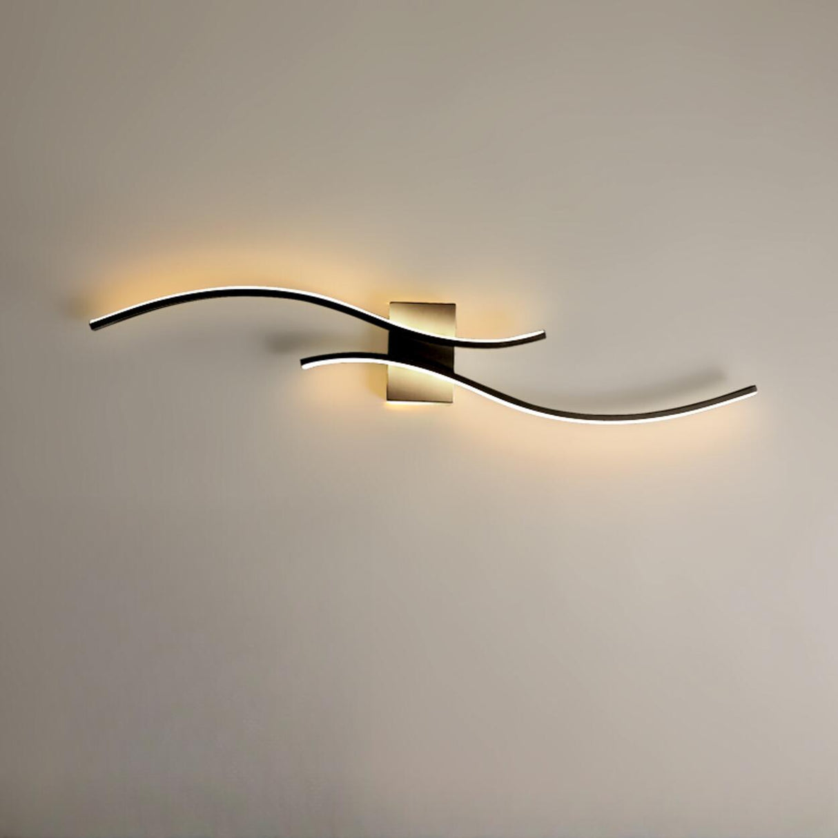 Modern White Bedroom LED Wave Wall Sconce Light Image - 7