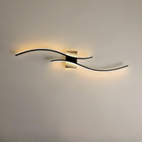 Modern White Bedroom LED Wave Wall Sconce Light Image - 7