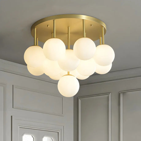 Modern White Bubble Glass Flush Mount Ceiling Light Image - 1