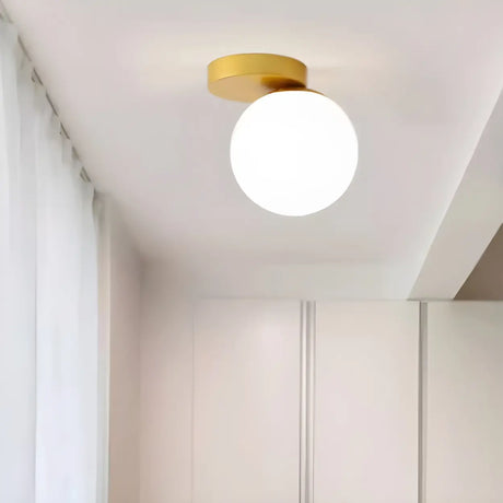 Modern White Bubble Glass Flush Mount Ceiling Light Image - 2