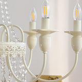 Modern White Candelabra Crystal Beaded Chandelier Image - 11