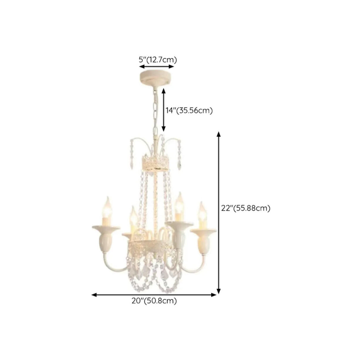 Modern White Candelabra Crystal Beaded Chandelier 