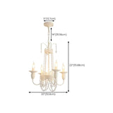 Modern White Candelabra Crystal Beaded Chandelier #size