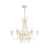 Modern White Candelabra Crystal Beaded Chandelier Image - 7