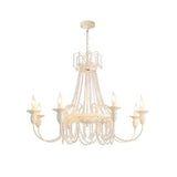 Modern White Candelabra Crystal Beaded Chandelier Image - 8