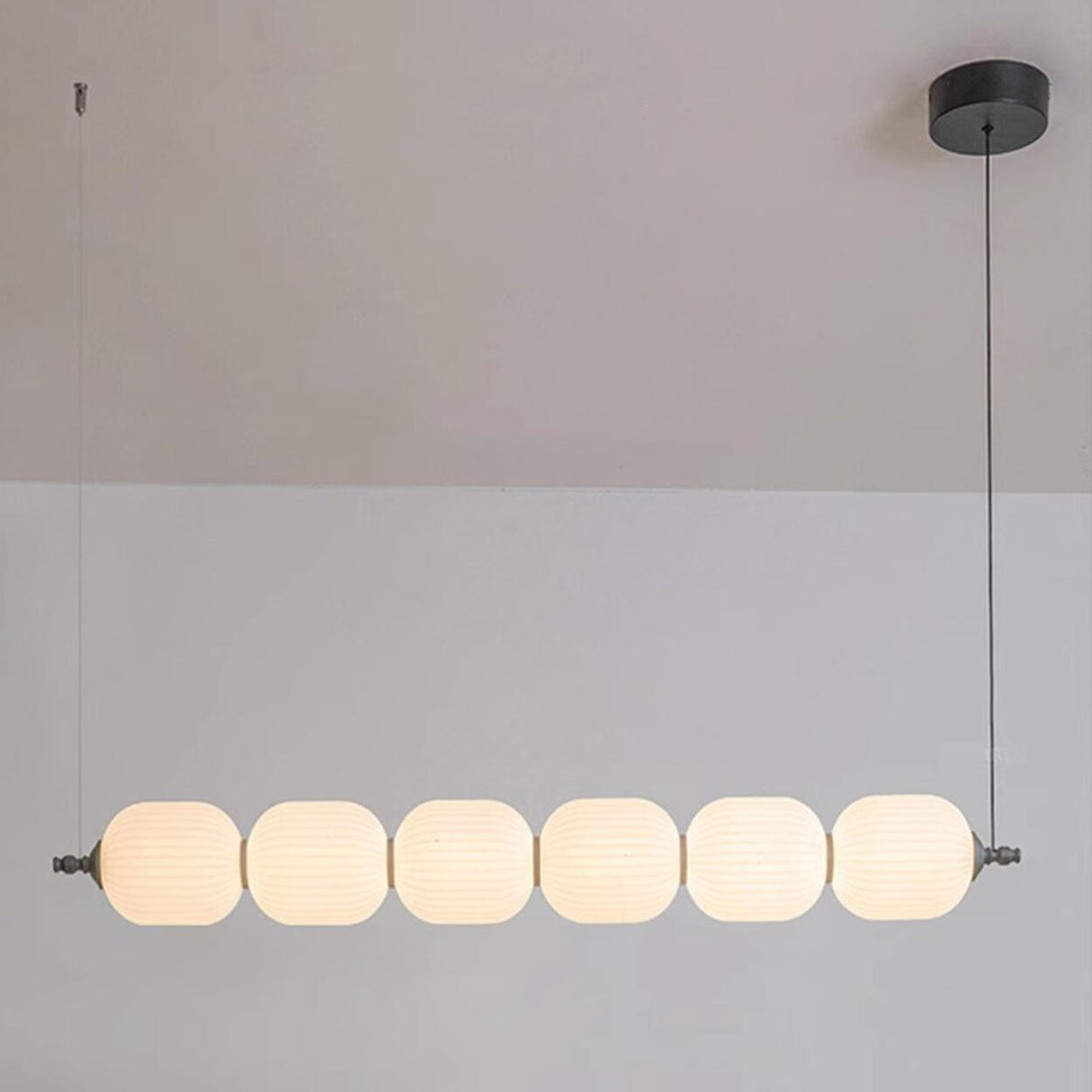 Modern White Candied Haws Horizontal Island Chandelier Image - 8