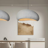 Modern White Ceramic Bowl Living Room Pendant Light Image - 13