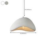 Modern White Ceramic Bowl Living Room Pendant Light Image - 16