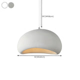 Modern White Ceramic Bowl Living Room Pendant Light Image - 17