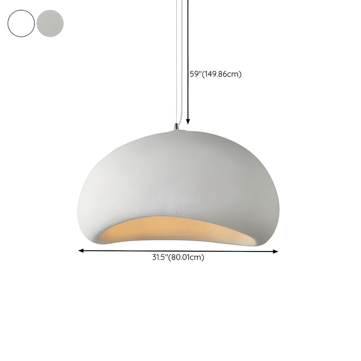 Modern White Ceramic Bowl Living Room Pendant Light Image - 23