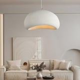 Modern White Ceramic Bowl Living Room Pendant Light Image - 4