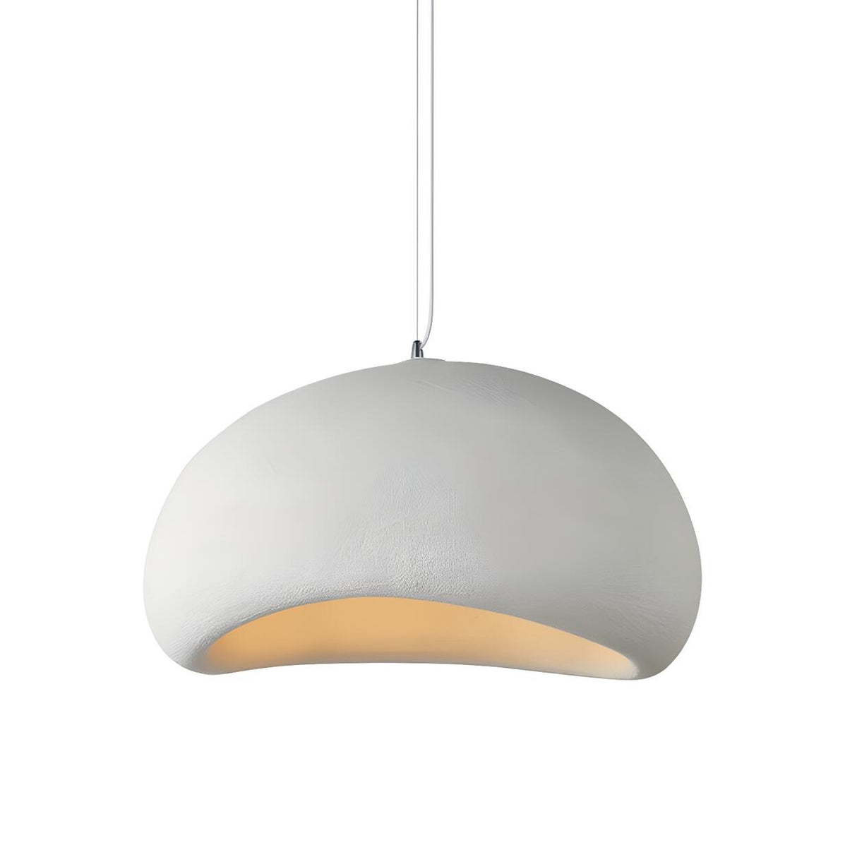 Modern White Ceramic Bowl Living Room Pendant Light Image - 5