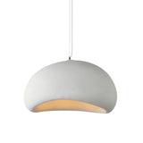 Modern White Ceramic Bowl Living Room Pendant Light Image - 5