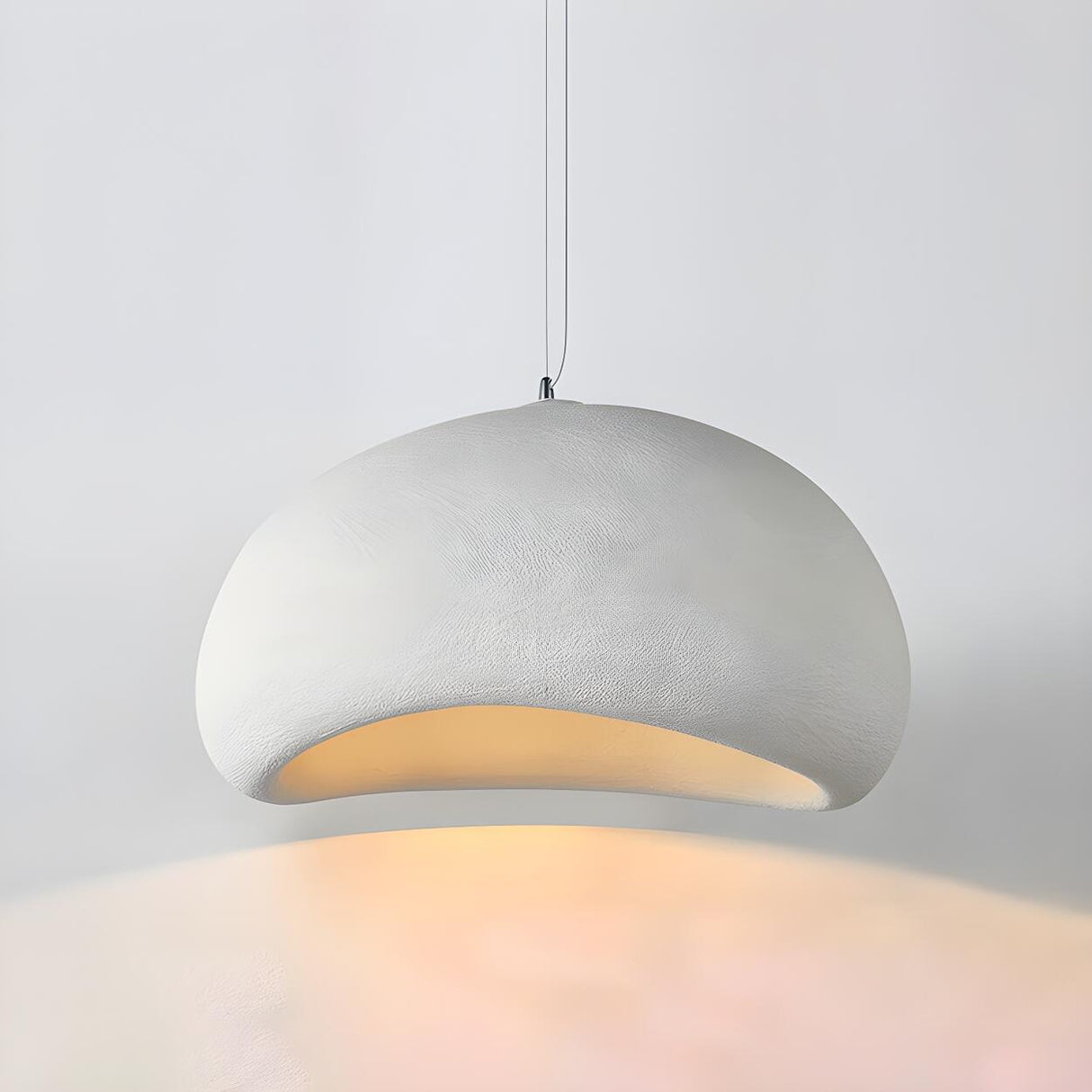 Modern White Ceramic Bowl Living Room Pendant Light Image - 8