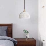 Modern White Ceramics Dome Minimalist Pendant Light Image - 1