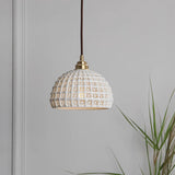 Modern White Ceramics Dome Minimalist Pendant Light Image - 2