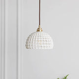 Modern White Ceramics Dome Minimalist Pendant Light Image - 4