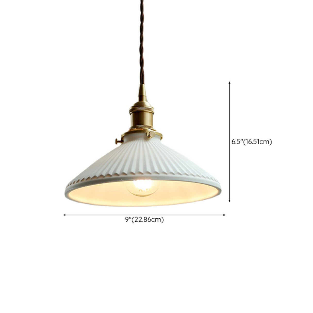 Modern White Ceramics Pendant Lamp Adjustable Height 