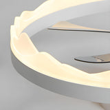 Modern White Circle 5-Blade Ceiling Fan Light Image - 13