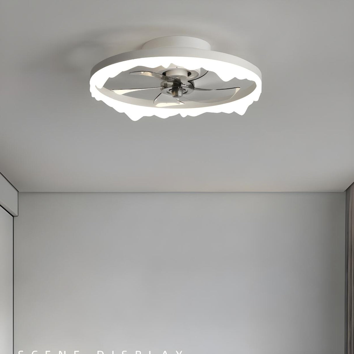 Modern White Circle 5-Blade Ceiling Fan Light Image - 15