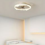 Modern White Circle 5-Blade Ceiling Fan Light Image - 16