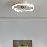 Modern White Circle 5-Blade Ceiling Fan Light Image - 18