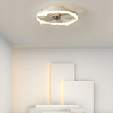 Modern White Circle 5-Blade Ceiling Fan Light Image - 19