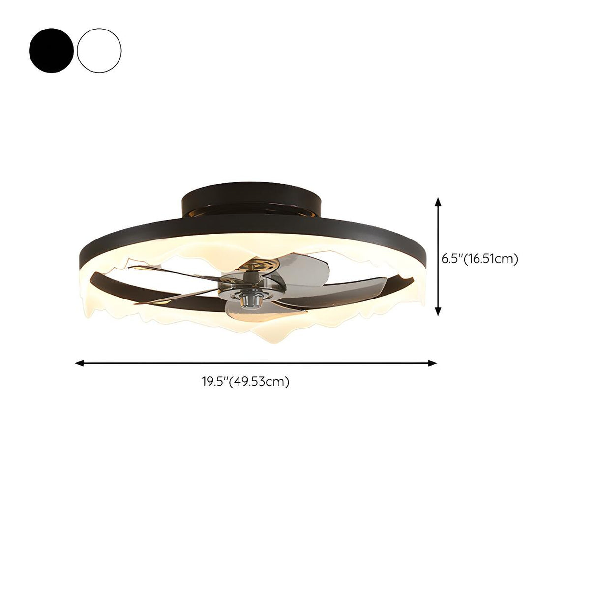 Modern White Circle 5-Blade Ceiling Fan Light 