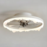 Modern White Circle 5-Blade Ceiling Fan Light Image - 7