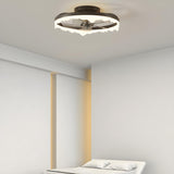 Modern White Circle 5-Blade Ceiling Fan Light Image - 8