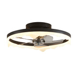 Modern White Circle 5-Blade Ceiling Fan Light Image - 9