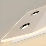 Modern White Circle LED Flush Mount Light Bedroom Image - 15