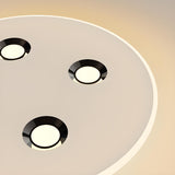 Modern White Circle LED Flush Mount Light Bedroom Image - 16