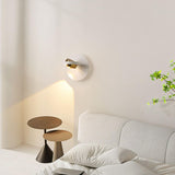 Modern White Circular Rotating Reading Wall Sconce Image - 1