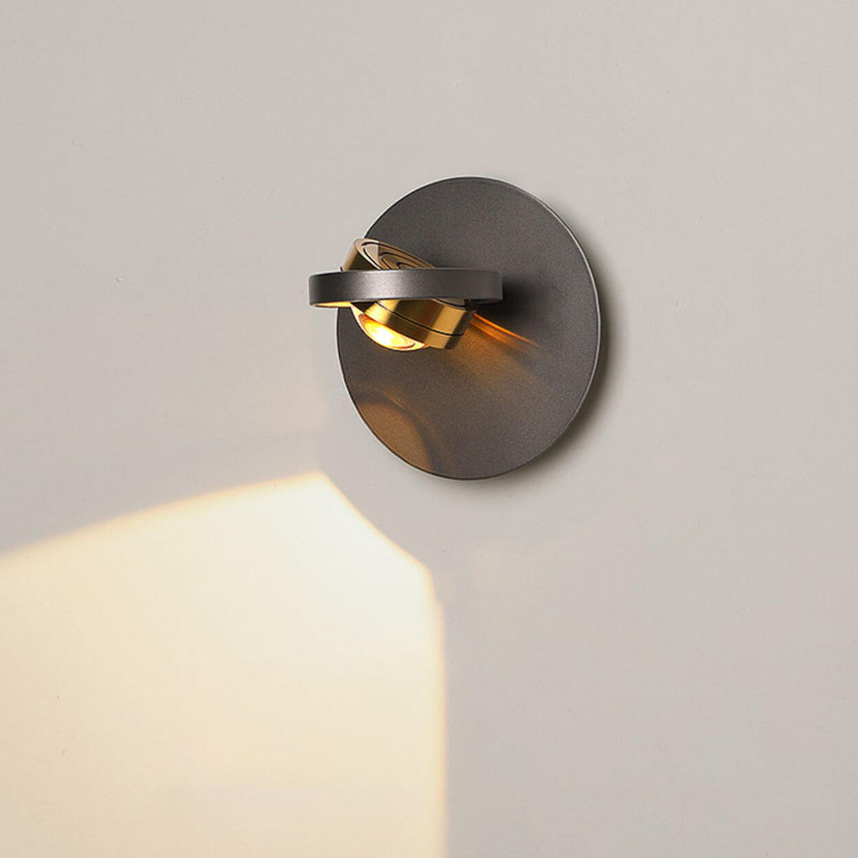 Modern White Circular Rotating Reading Wall Sconce Image - 10