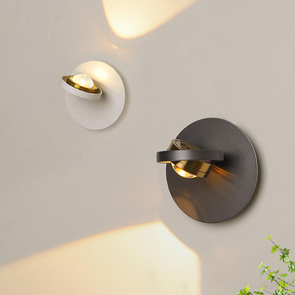 Modern White Circular Rotating Reading Wall Sconce Image - 11